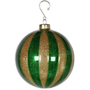 Green and Gold Stripe Christmas Tree Hanging BaubleVintage FrogChristmas Bauble