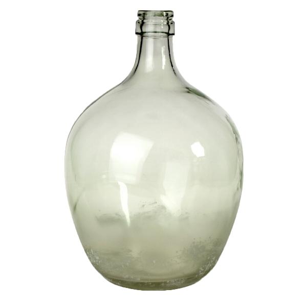 Green Frosted Glass Floor Vase Bottle (Medium)Vintage Frog W/VDecor
