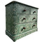 Green Ornate Two over Two Victorian Chest of Drawers Hand Painted and Stencilled With Wooden HandlesVintage Frog