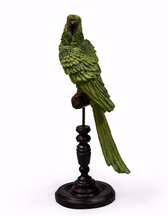 Green Parrot on Perch FigureVintage FrogBrand New