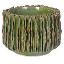 Green Wavy Ceramic PotVintage Frog C/H