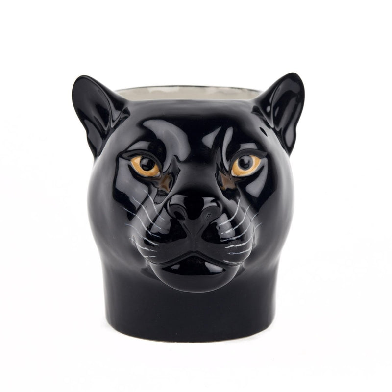 Hand-Painted Ceramic Black Panther Figure Pencil Pot VaseQuail CeramicsVase