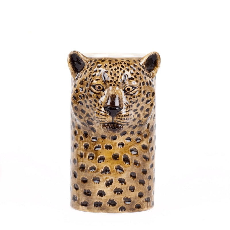 Hand-Painted Ceramic Leopard Figure Kitchen Utensil Pot VaseQuail CeramicsVase