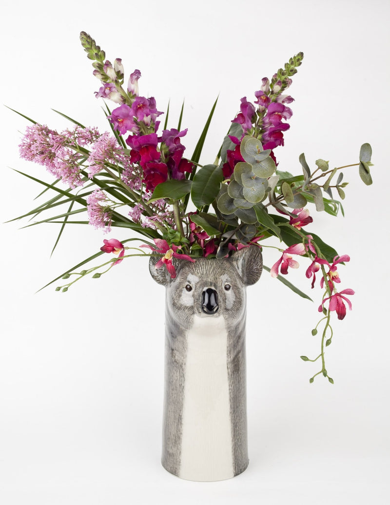 Hand-Painted Koala Bear Figure Large Flower VaseQuail CeramicsVase