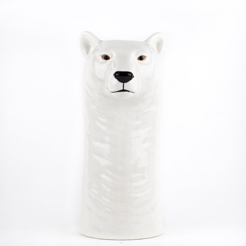 Hand-Painted Polar Bear Figure Large Flower VaseQuail CeramicsVase