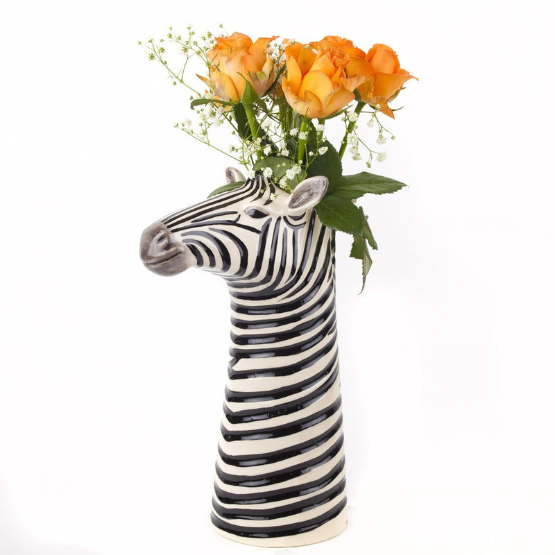 Hand-Painted Zebra Figure Large Flower VaseQuail CeramicsVase