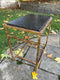 Heavy Distressed Gold Metal Side Lamp Table With Stone TopVintage FrogFurniture