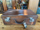 Heavy Leather John Bagshaw &Son, Liverpool,Suitcase Initialed J.L.M.Vintage Frog
