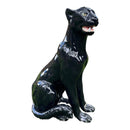 Italian Ceramic Mid Century Vintage Black Panther Floor Standing Statue FigureVintage FrogFurniture