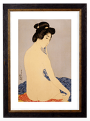 Japanese Portrait, Print of a Vintage Illustrated Japanese Female Subject - 1900s Artwork Print. Framed Wall Art PictureVintage Frog T/APictures & Prints