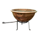 Large 19th Century French Copper Cooking Cauldron Bowl On Stand / Log Basket / Planter VaseVintage FrogFurniture