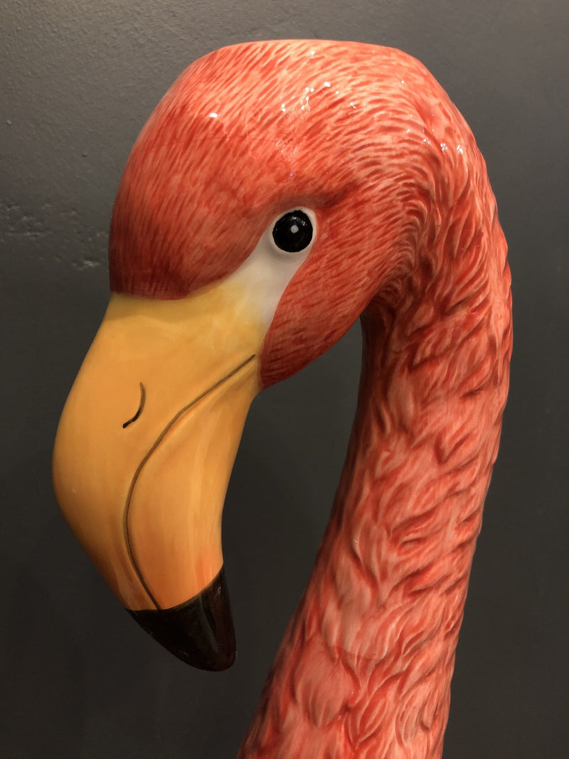Large Flamingo Head Figure Ceramic VaseVintage Frog