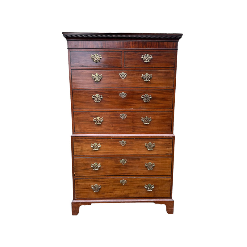 Large Georgian Chest on Chest, Tall Chest of DrawersVintage Frog