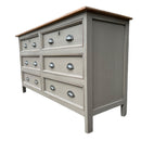 Large Grey Taupe Double 6 Drawer Sideboard Chest of DrawersVintage FrogHand Painted Furniture