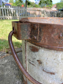Large Indian Metal Galvanised Pail Bucket With HandleVintage Frog