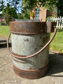 Large Indian Metal Galvanised Pail Bucket With HandleVintage Frog