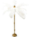 Large Ostrich Feather Table Lamp on Gold BaseVintage FrogLighting
