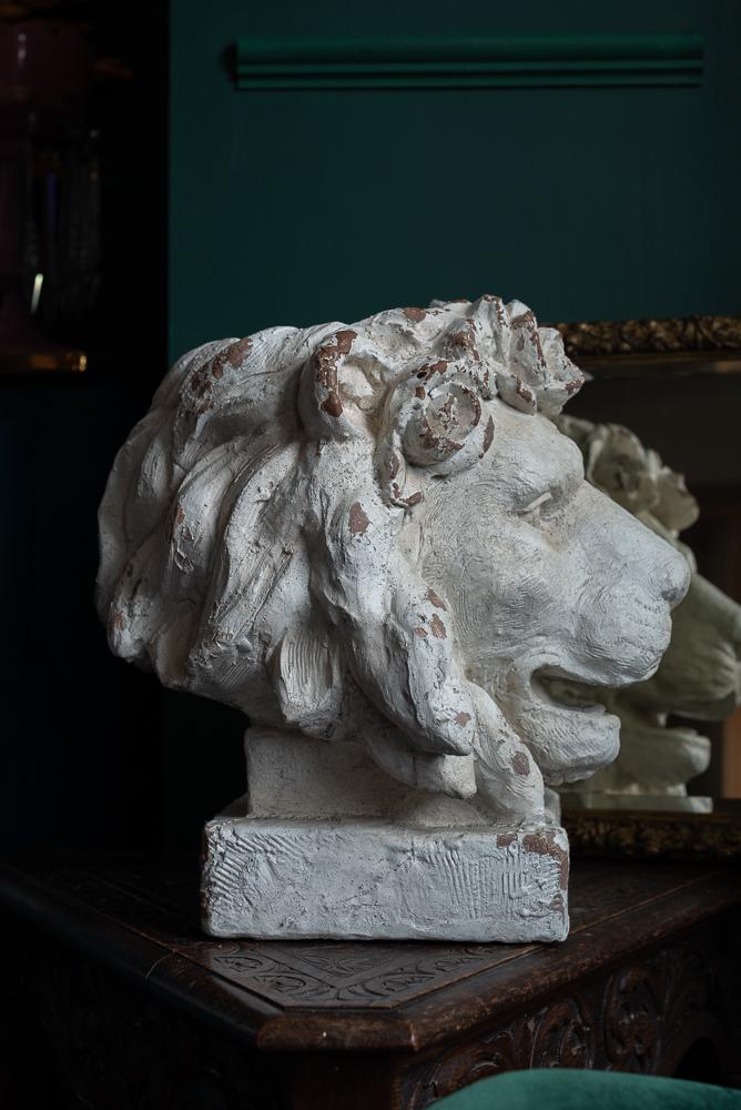 Large Rustic Stone Effect Lion Head Planter VaseVintage FrogBrand New