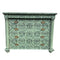 Large Victorian Chest of Drawers Painted in Green With Stencilled Detailing and Brass HandlesVintage Frog