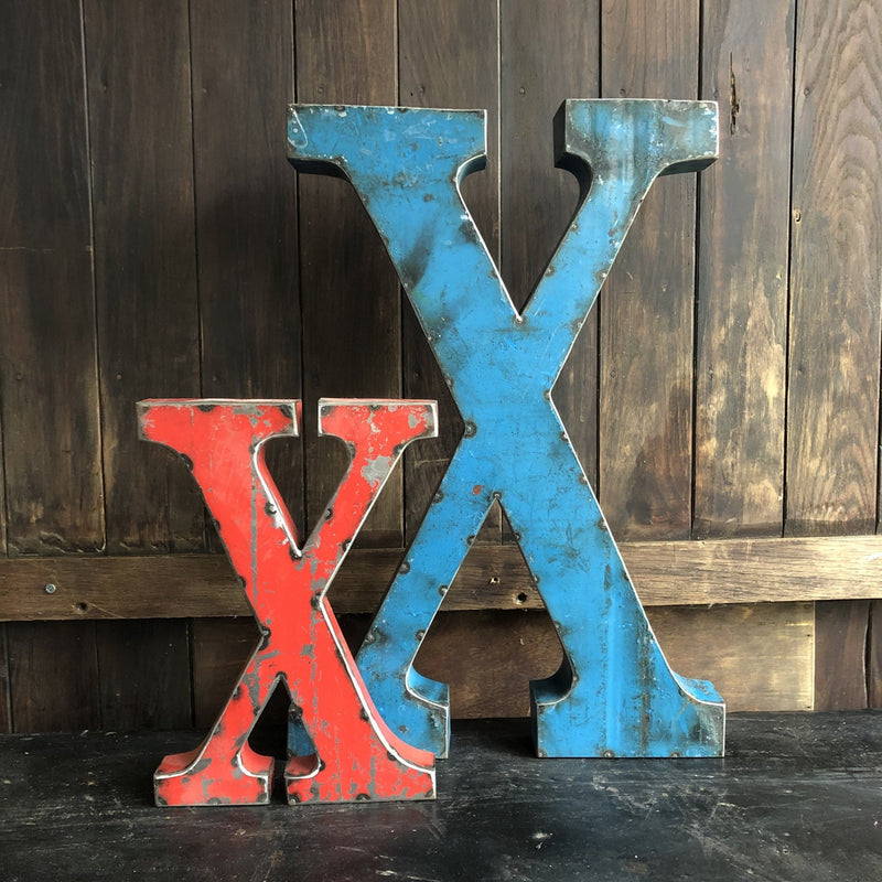 Letter "X" Made From A Vintage Oil DrumVintage Frog W/BDecor