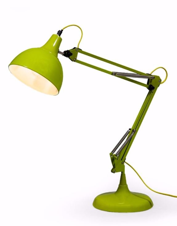 Lime Green Adjustable Desk Table LampVintage Frog M/RLighting