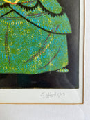 Lino Cut Artwork, Limited Signed Edition "Nutcracker Chinese Boy"Vintage Frog