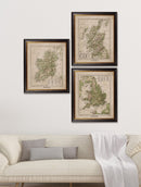 Maps of United Kingdom and Ireland Cartography Framed Print Pictures - Referenced From Antique 1880s IllustrationsVintage Frog T/APictures & Prints