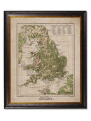Maps of United Kingdom and Ireland Cartography Framed Print Pictures - Referenced From Antique 1880s IllustrationsVintage Frog T/APictures & Prints