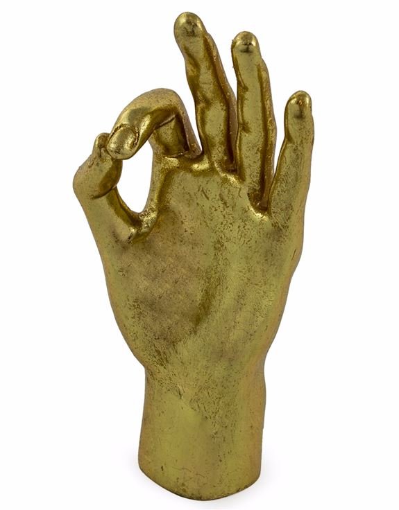 Metallic Gold Coloured OK Hand Gesture Figure OrnamentVintage Frog M/RBrand New