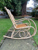 Mid 20th Century Bamboo Rocking Chair WIth Cane BackVintage Frog