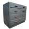 Mid Century Black Painted Ebonised Four Draw Chest of DrawersVintage FrogHand Painted Furniture