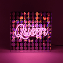 Neon 'QUEEN' Sign Housed In Acrylic Box - Neon LightVintage FrogLighting