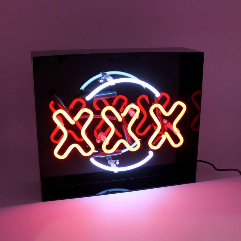 Neon 'XXX' Sign Housed In Acrylic Box - Neon LightVintage FrogLighting