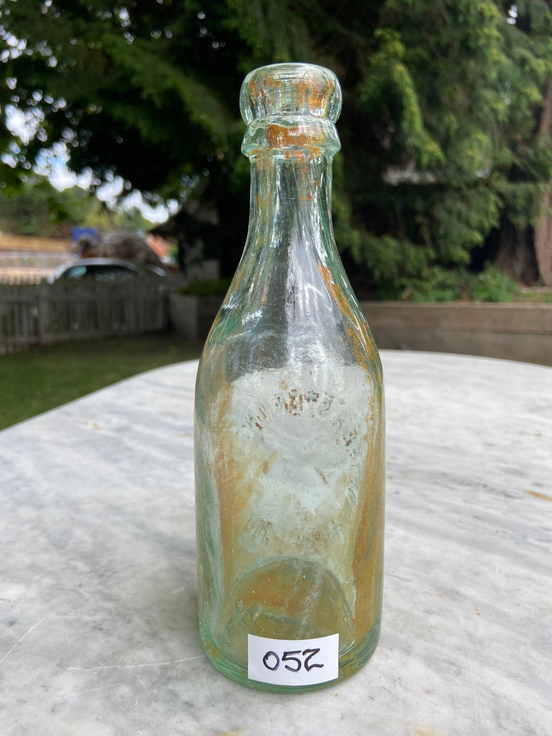 North Eastern Hotel Antique Aqua Blue Glass Bottle - Vintage Glass BottleVintage FrogBottle