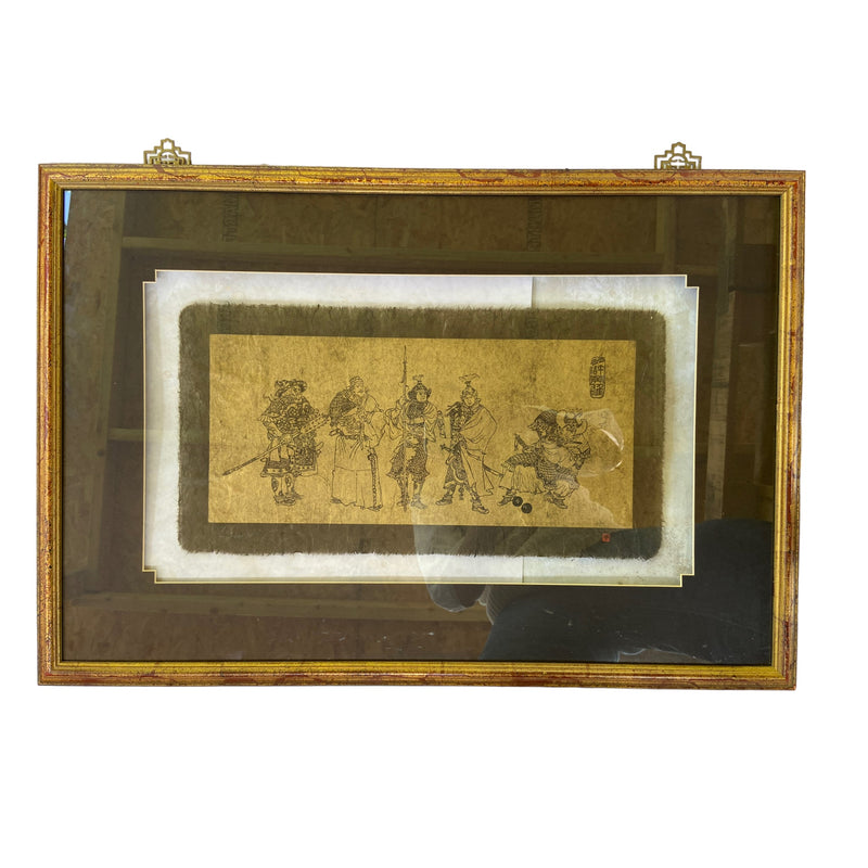 Oriental Style Framed Rustic Paper Print of Samurai Soldiers (2 of 2)Vintage Frog