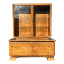 Original Art Deco 1930's Walnut Large Display Cabinet Shelving With CupboardVintage FrogFurniture
