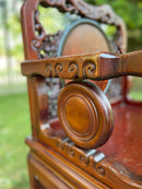 Ornate Chinese Qing Dynasty Style Throne ChairVintage FrogFurniture