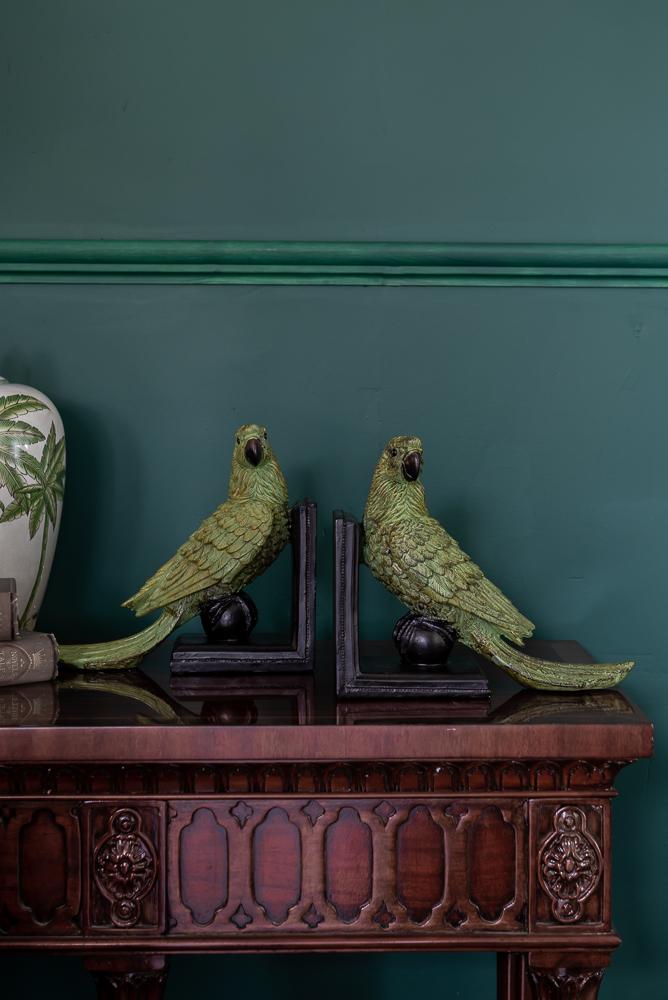 Pair of Green Parrot BookendsVintage FrogBrand New