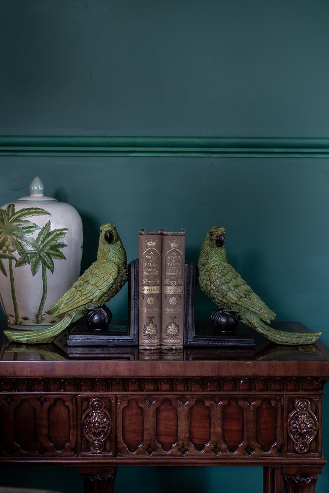 Pair of Green Parrot BookendsVintage FrogBrand New