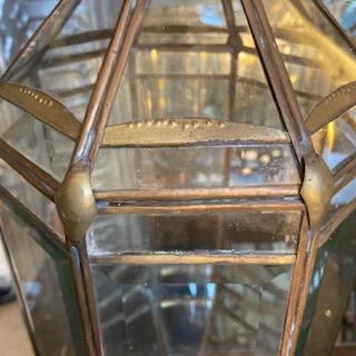 Pair of Vintage Beveled Glass Lanterns With Brass FramesVintage FrogVintage Item
