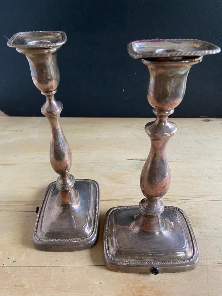 Pair of Vintage Silver Plated Candle SticksVintage FrogFurniture