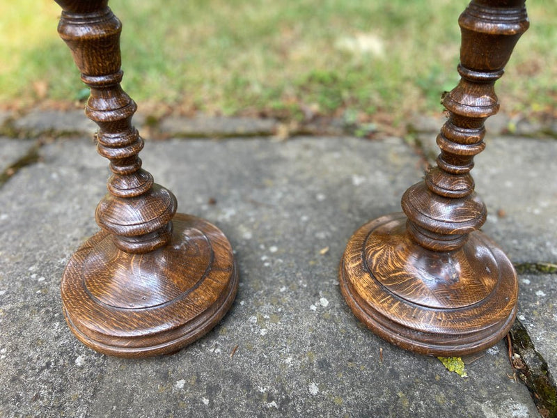 Pair of Vintage Turned Oak Candle SticksVintage Frog