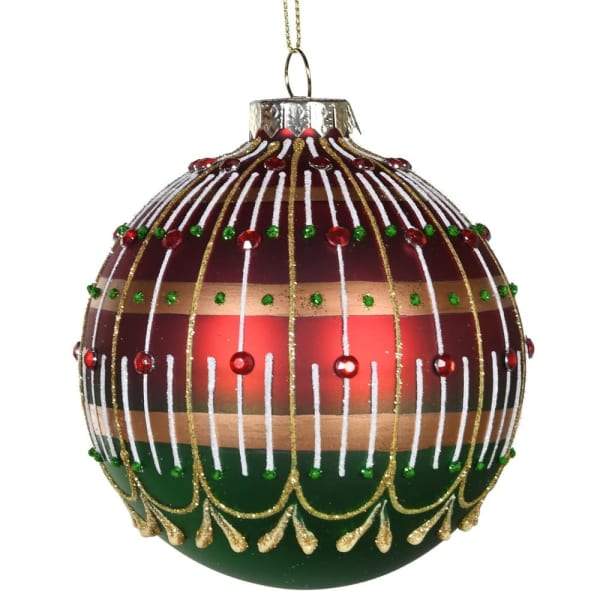 Red And Green Jewel Christmas Tree Hanging BaubleVintage FrogChristmas Bauble