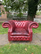 Red Chesterfield Style Button Back Tub ChairVintage Frog