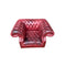 Red Chesterfield Style Button Back Tub ChairVintage Frog