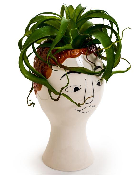 Redhead Ceramic Doodle Face Plant Pot VaseVintage Frog