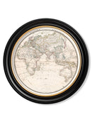 Round Frame World Map Hemisphere Prints - Referenced From The Work of an 1800s CartographerVintage Frog T/APictures & Prints