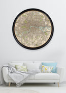 Round Framed Map of London Print - Referenced From an Original Early 1900s MapVintage FrogPictures & Prints