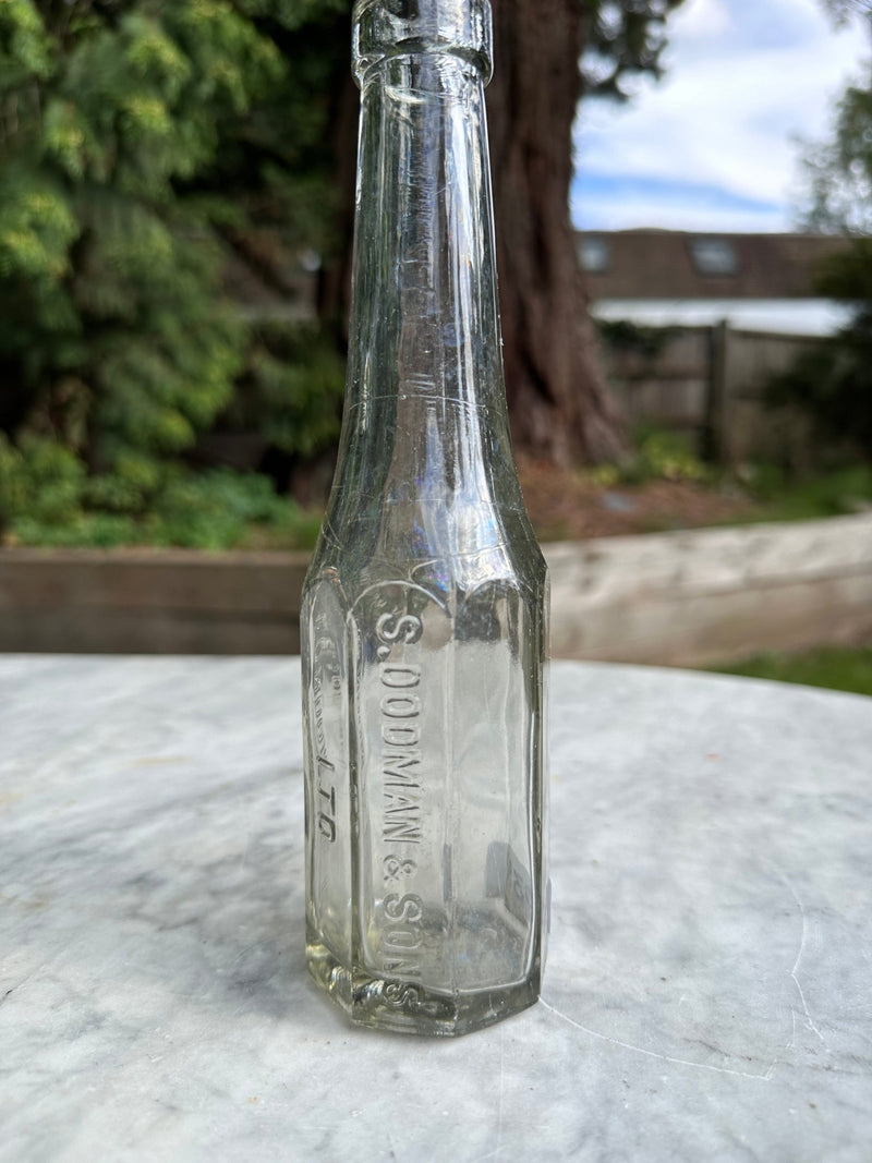 S. Dodman & Sons, London, SE16 Antique Clear Glass Bottle - Vintage Glass BottleVintage FrogBottle