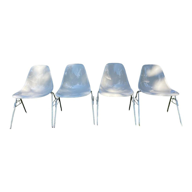 Set of Four Contemporary Acrylic and Chrome Dining ChairsVintage FrogFurniture